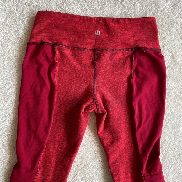 Lululemon Heather Red Full Length Leggings 4 - Picture 6 of 6